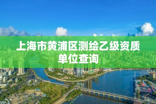 上海市黃浦區(qū)測繪乙級資質(zhì)單位查詢