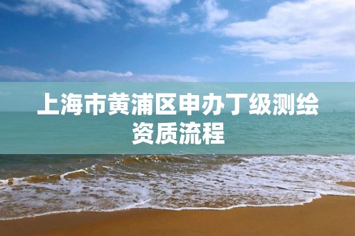 上海市黃浦區申辦丁級測繪資質流程