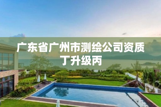 廣東省廣州市測(cè)繪公司資質(zhì)丁升級(jí)丙