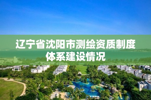 遼寧省沈陽市測繪資質制度體系建設情況