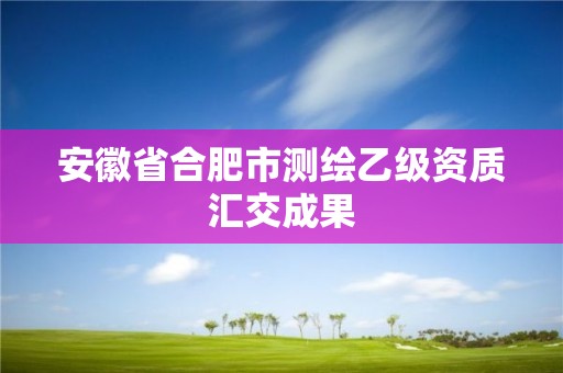 安徽省合肥市測繪乙級資質匯交成果