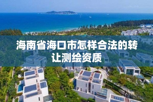 海南省海口市怎樣合法的轉讓測繪資質