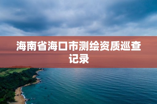 海南省海口市測繪資質巡查記錄