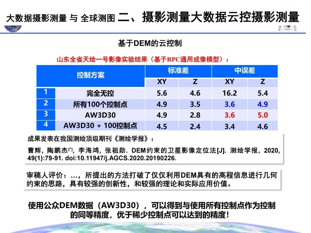 大數(shù)據(jù)攝影測(cè)量與全球測(cè)圖