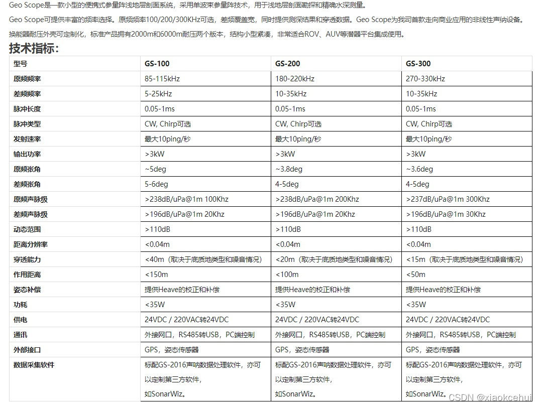 國產淺地層剖面儀產品一覽