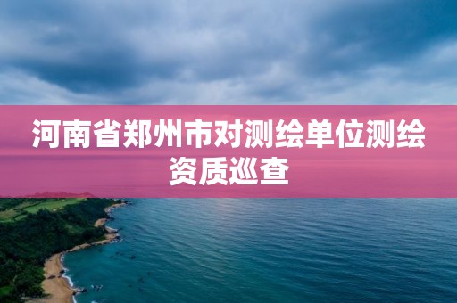 河南省鄭州市對測繪單位測繪資質巡查