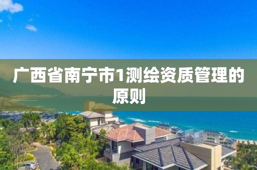 廣西省南寧市1測繪資質管理的原則