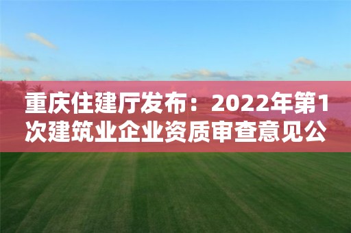 重慶住建廳發布：2022年第1次建筑業企業資質審查意見公示