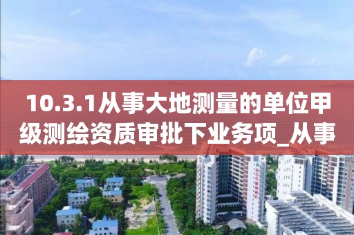 10.3.1從事大地測量的單位甲級測繪資質審批下業務項_從事大地測量的單位甲級測繪資質審批實施要素