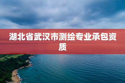 湖北省武漢市測繪專業承包資質