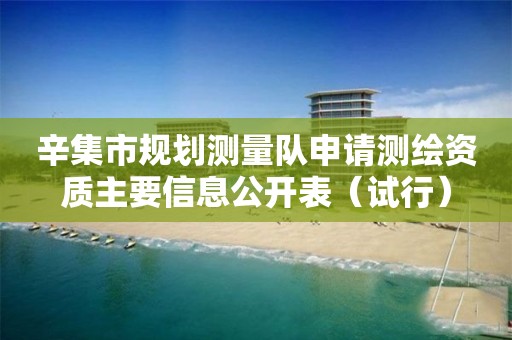 辛集市規劃測量隊申請測繪資質主要信息公開表（試行）