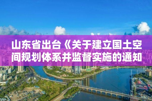 山東省出臺《關于建立國土空間規劃體系并監督實施的通知》