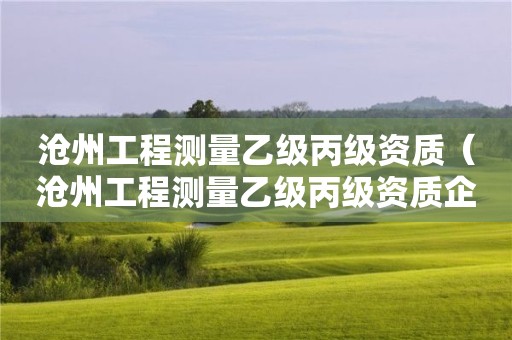 滄州工程測量乙級(jí)丙級(jí)資質(zhì)（滄州工程測量乙級(jí)丙級(jí)資質(zhì)企業(yè)）