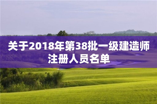 關于2018年第38批一級建造師注冊人員名單