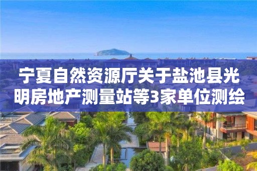 寧夏自然資源廳關(guān)于鹽池縣光明房地產(chǎn)測量站等3家單位測繪資質(zhì)審查意見的公示