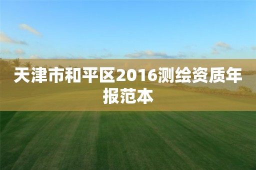 天津市和平區(qū)2016測繪資質(zhì)年報范本