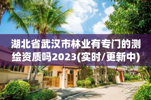 湖北省武漢市林業有專門的測繪資質嗎2023(實時/更新中)