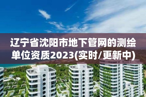 遼寧省沈陽市地下管網的測繪單位資質2023(實時/更新中)