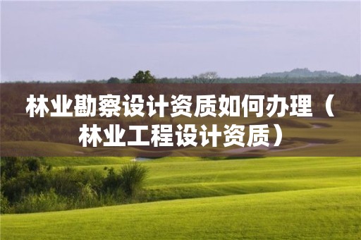 林業勘察設計資質如何辦理（林業工程設計資質）