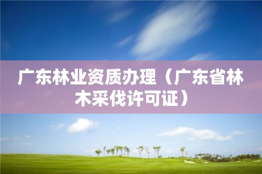 廣東林業(yè)資質(zhì)辦理（廣東省林木采伐許可證）