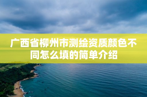 廣西省柳州市測繪資質(zhì)顏色不同怎么填的簡單介紹