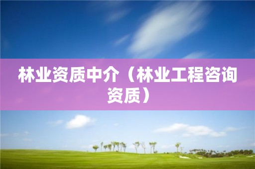 林業(yè)資質(zhì)中介（林業(yè)工程咨詢資質(zhì)）