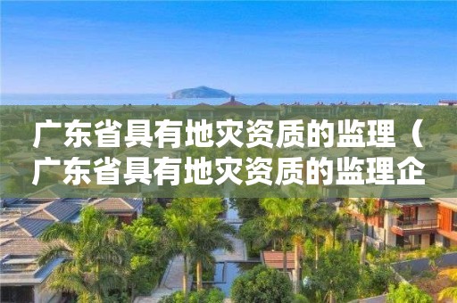 廣東省具有地災資質的監理（廣東省具有地災資質的監理企業）