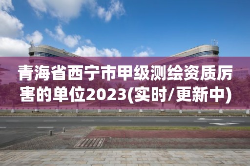 青海省西寧市甲級測繪資質(zhì)厲害的單位2023(實時/更新中)