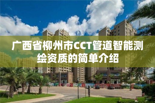 廣西省柳州市CCT管道智能測繪資質(zhì)的簡單介紹