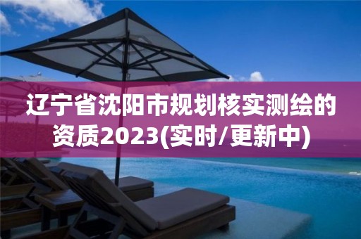 遼寧省沈陽市規劃核實測繪的資質2023(實時/更新中)