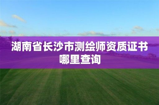 湖南省長沙市測繪師資質證書哪里查詢