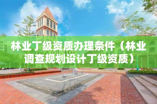 林業丁級資質辦理條件（林業調查規劃設計丁級資質）