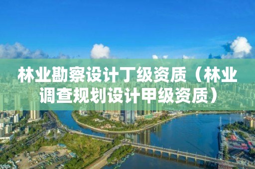 林業(yè)勘察設計丁級資質（林業(yè)調查規(guī)劃設計甲級資質）