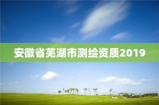 安徽省蕪湖市測繪資質2019