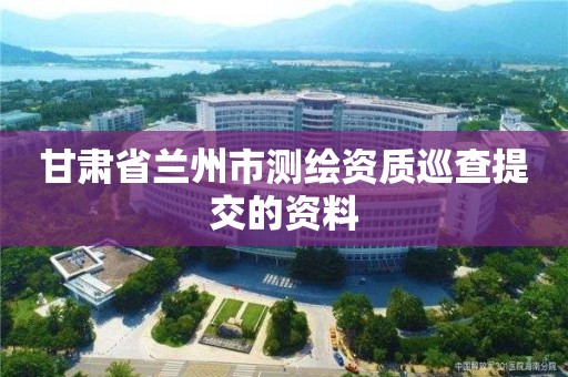 甘肅省蘭州市測繪資質巡查提交的資料