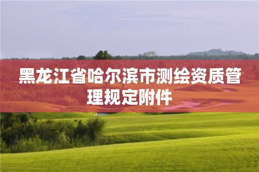 黑龍江省哈爾濱市測繪資質管理規定附件