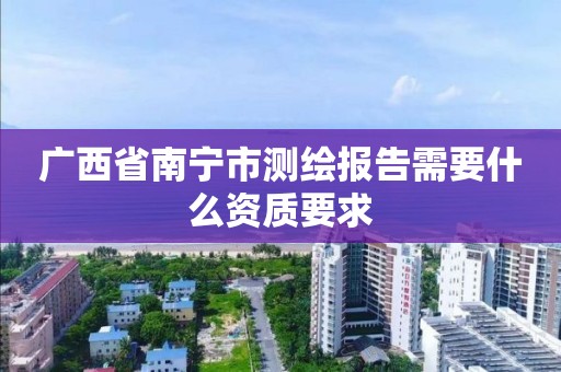 廣西省南寧市測繪報告需要什么資質要求