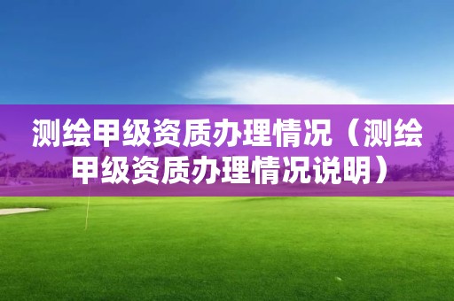 測繪甲級資質辦理情況（測繪甲級資質辦理情況說明）