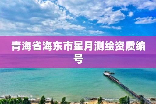 青海省海東市星月測繪資質(zhì)編號