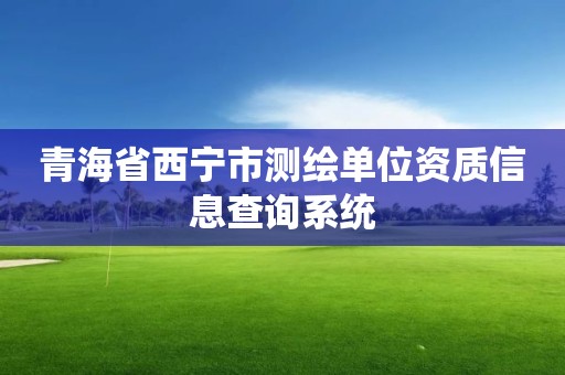 青海省西寧市測繪單位資質信息查詢系統