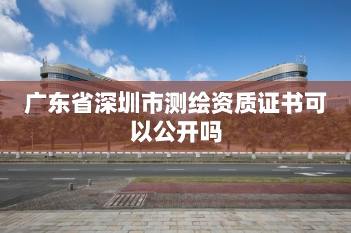 廣東省深圳市測繪資質證書可以公開嗎