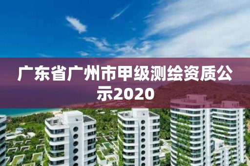 廣東省廣州市甲級測繪資質公示2020