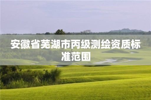 安徽省蕪湖市丙級測繪資質(zhì)標(biāo)準(zhǔn)范圍