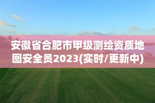 安徽省合肥市甲級測繪資質地圖安全員2023(實時/更新中)