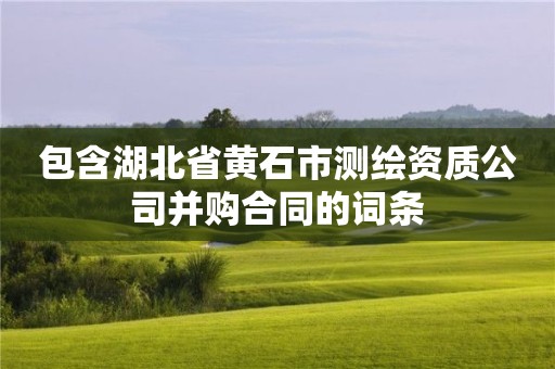 包含湖北省黃石市測繪資質公司并購合同的詞條