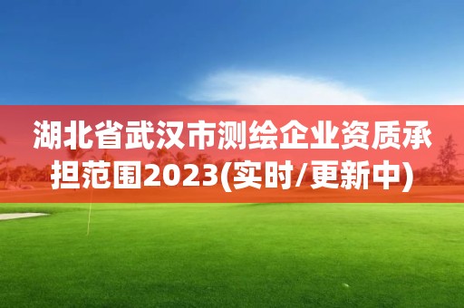 湖北省武漢市測繪企業資質承擔范圍2023(實時/更新中)