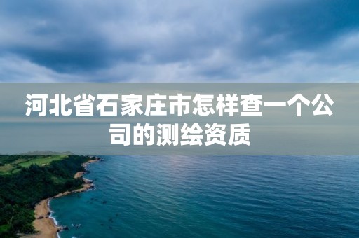 河北省石家莊市怎樣查一個公司的測繪資質