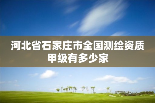 河北省石家莊市全國測繪資質(zhì)甲級有多少家