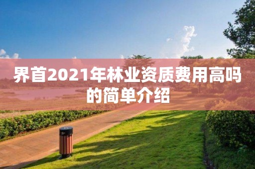 界首2021年林業(yè)資質(zhì)費(fèi)用高嗎的簡單介紹