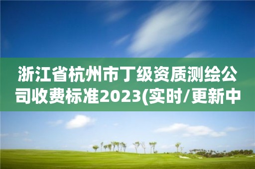 浙江省杭州市丁級資質測繪公司收費標準2023(實時/更新中)